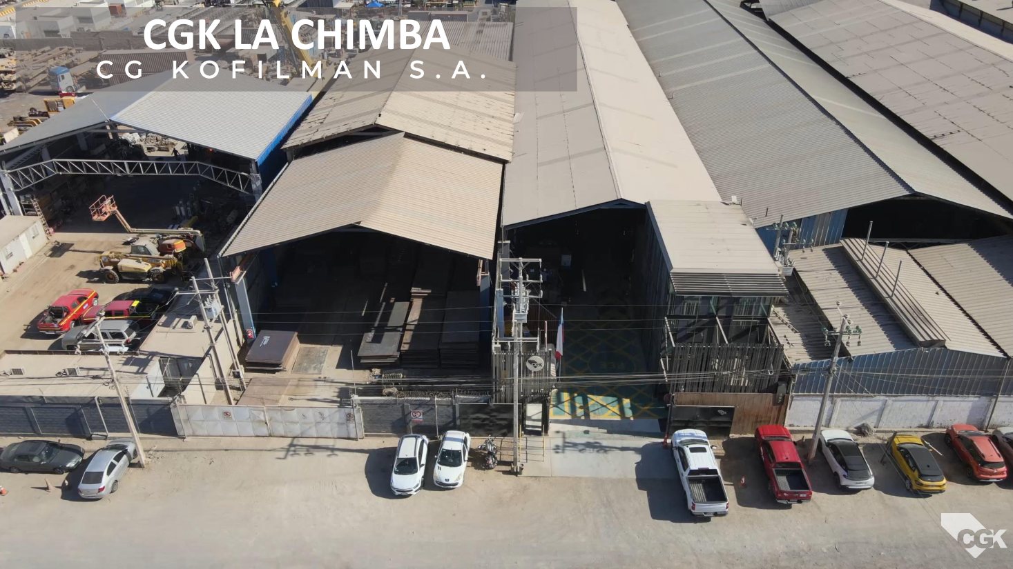 Vista aérea de la planta CGK La Chimba en el Barrio Industrial de Antofagasta