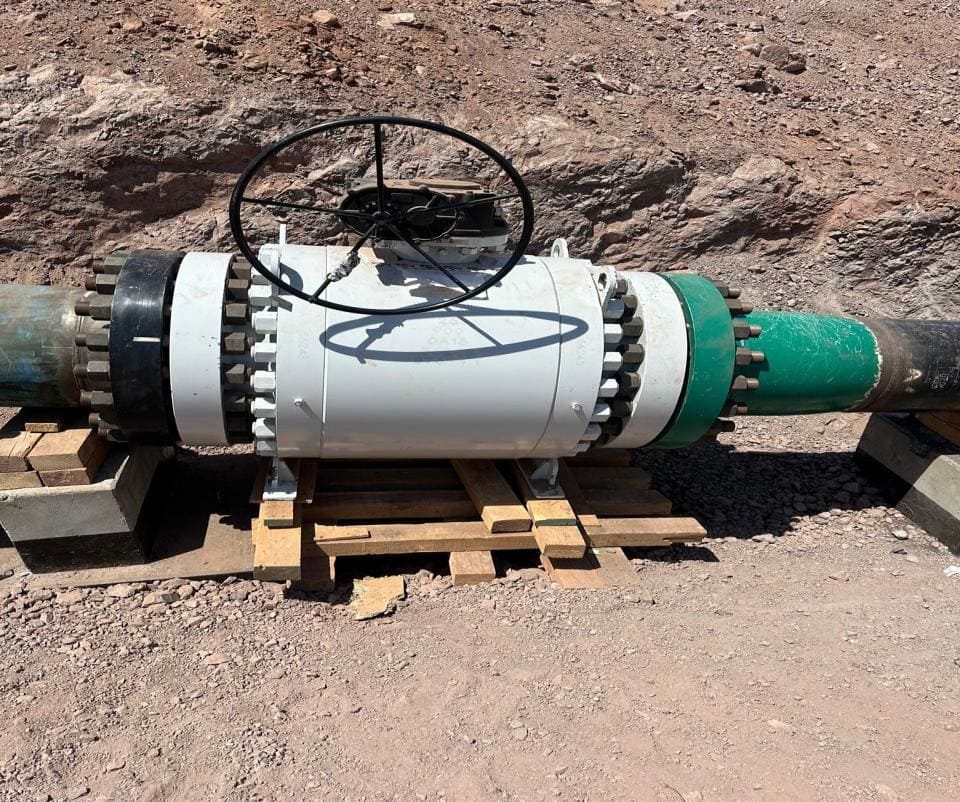 Válvula instalada en la línea del acueducto