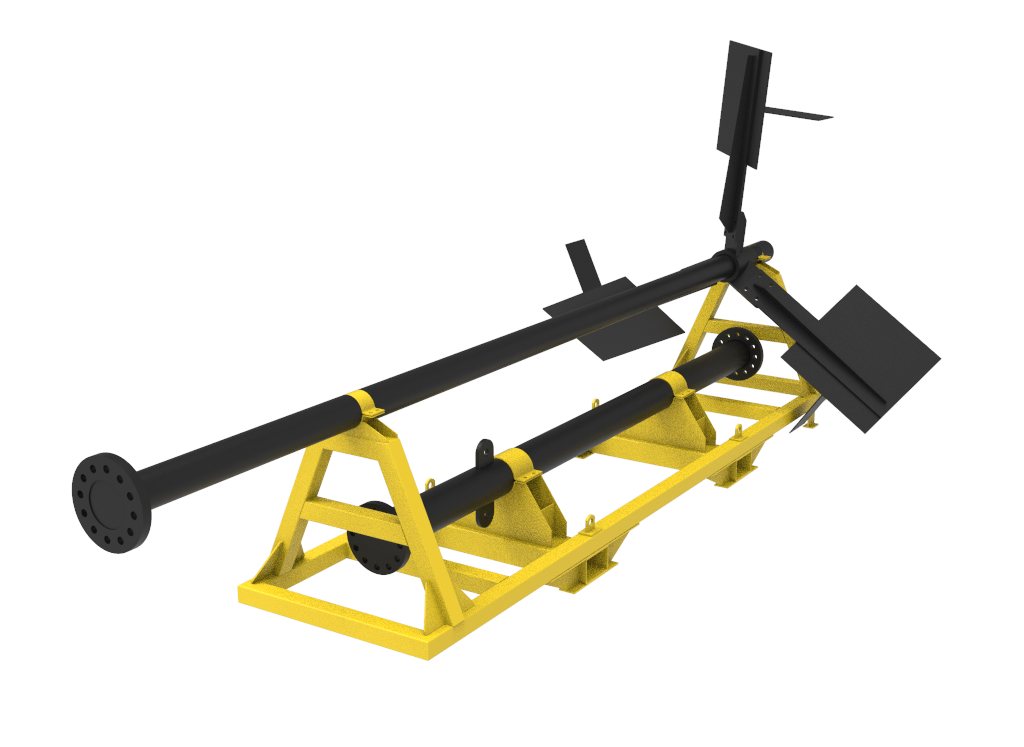 View of the 3D model of the dedicated transport frame