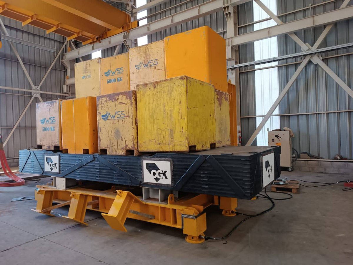 Plataforma para electroimán con bloques de prueba de carga