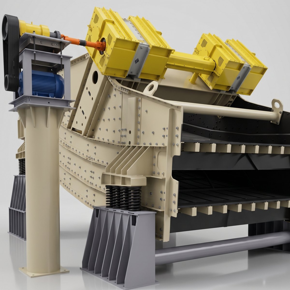 Modelo 3D CAD del harnero cuaternario