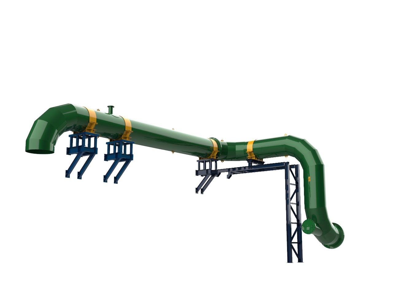 Detail of the 3D model of the discharge line