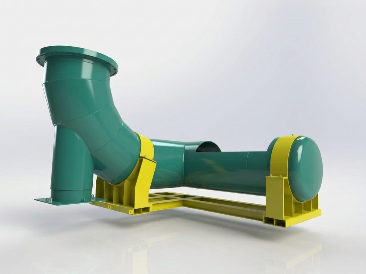 Modelo 3D del ducto de 60 pulgadas